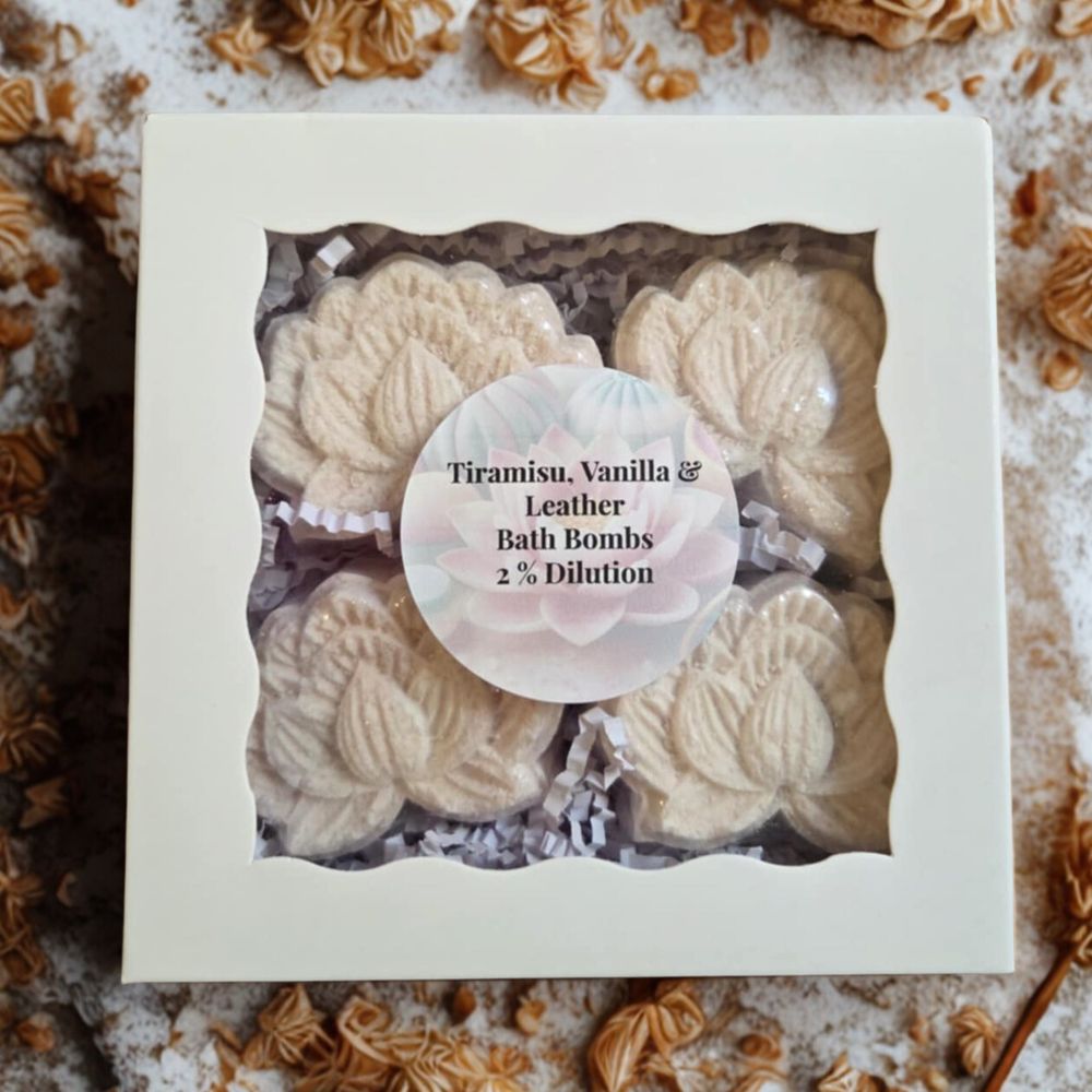  Tiramisu, Vanilla & Leather Bath Bomb Quartet