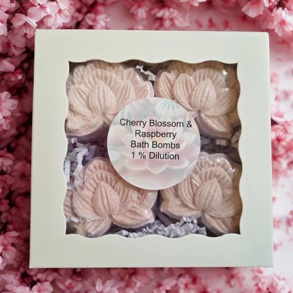 Cherry Blossom & Raspberry Bath Bomb Quartet