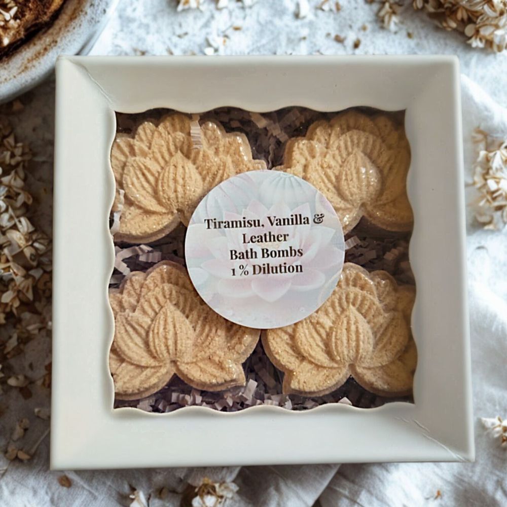 Tiramisu, Vanilla & Leather Bath Bomb Quartet