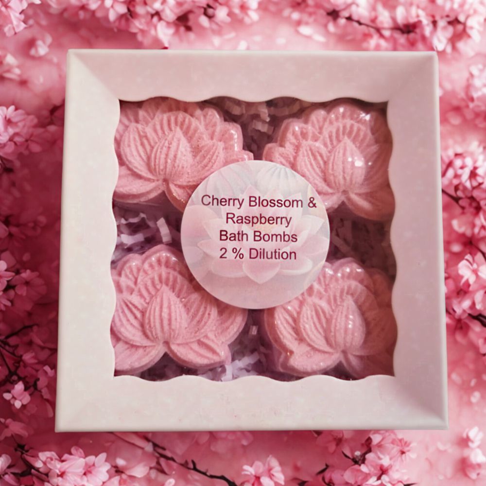  Cherry Blossom & Raspberry Bath Bomb Quartet